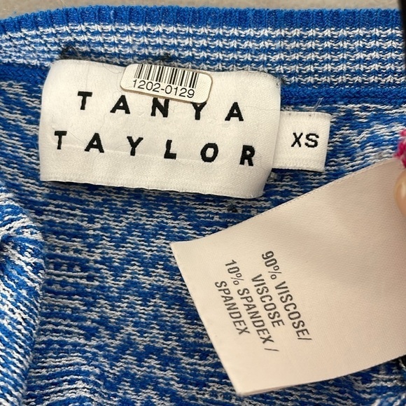 Tanya Taylor Sweater Dress Women's XS Extra Small Blue Striped Long Sleeve Midi - Picture 12 of 16